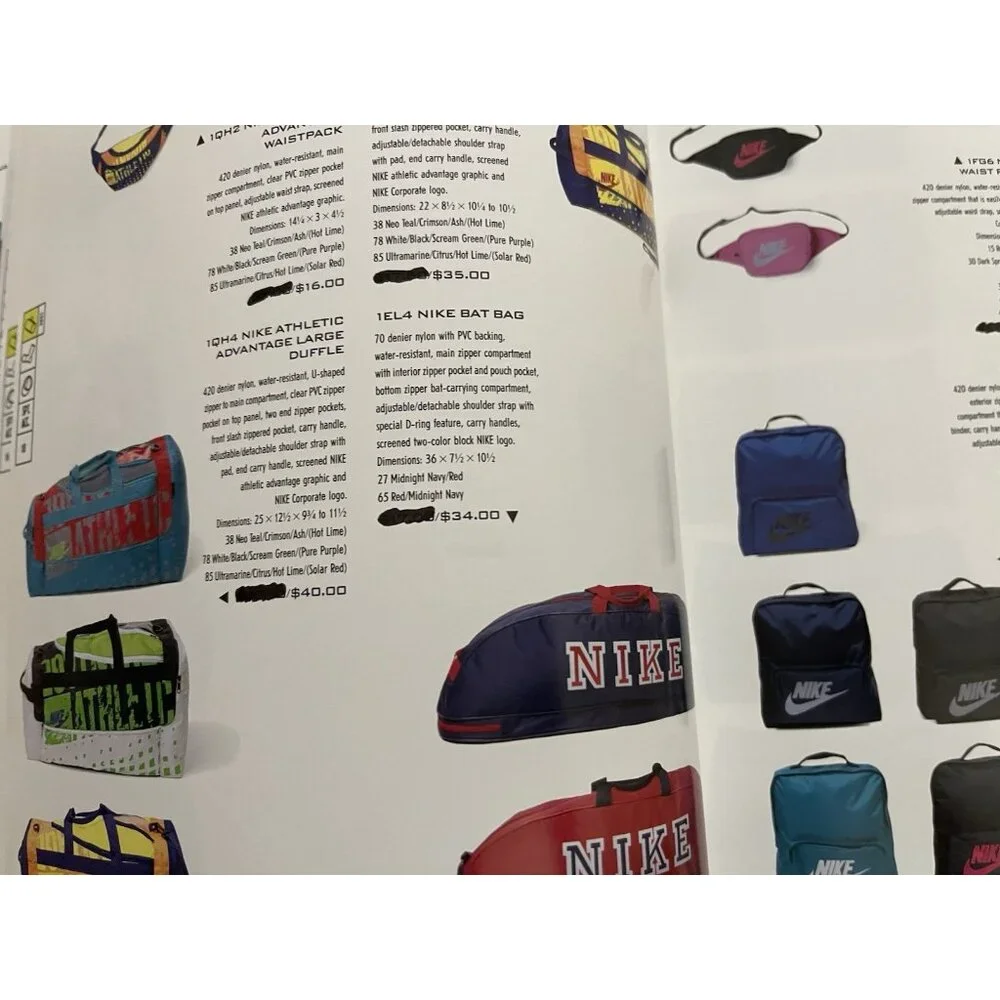 Vintage NIKE Catalog 1991 Spring‎ Accessories Hats Bags Socks Jordan